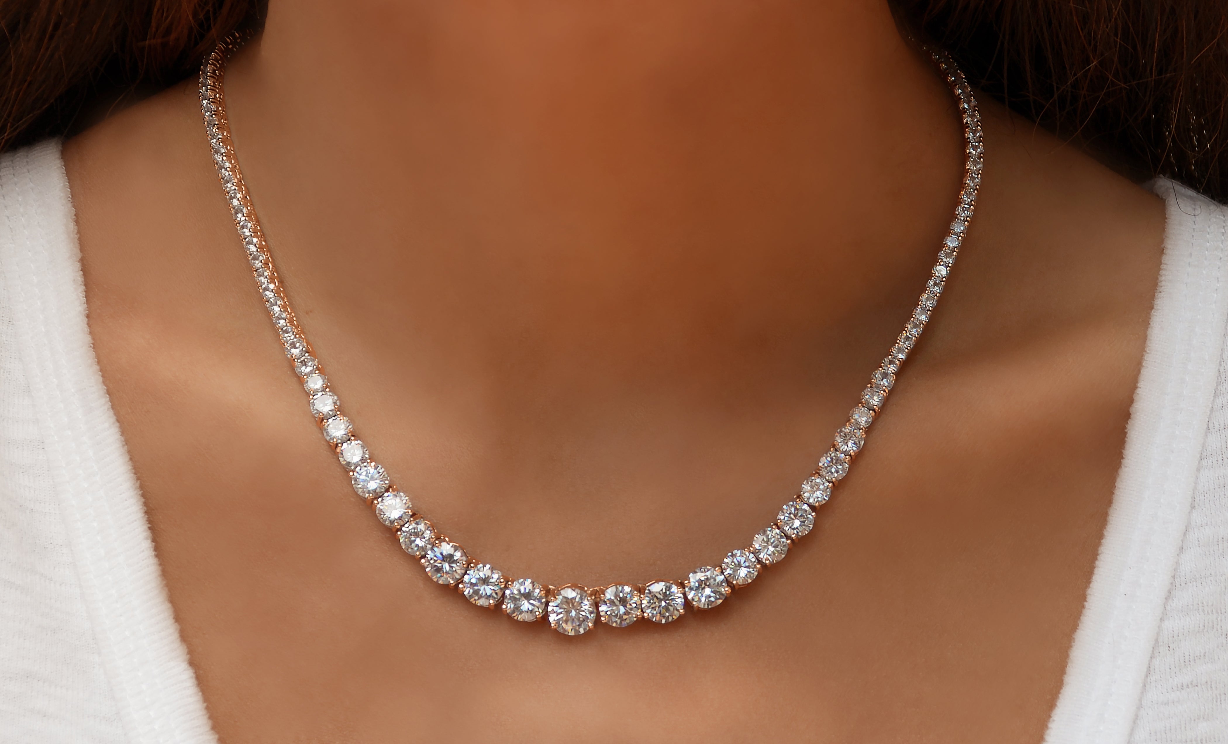 Whitney 18k White Gold Plated Necklace with Simulated Diamond Crystals