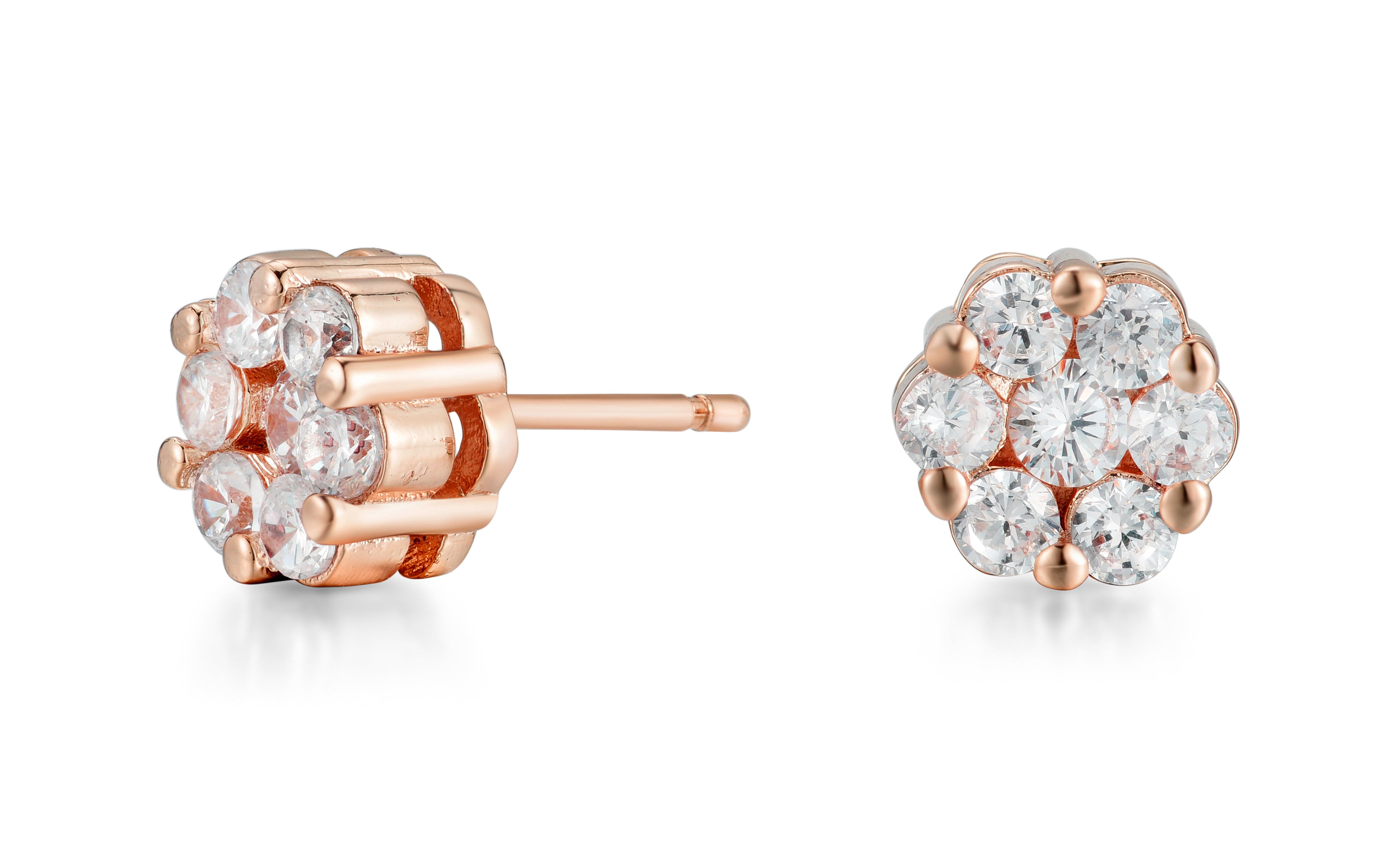 Nova 18k White Gold Plated Stud Earrings with Simulated Diamond Crystals — Final Sale