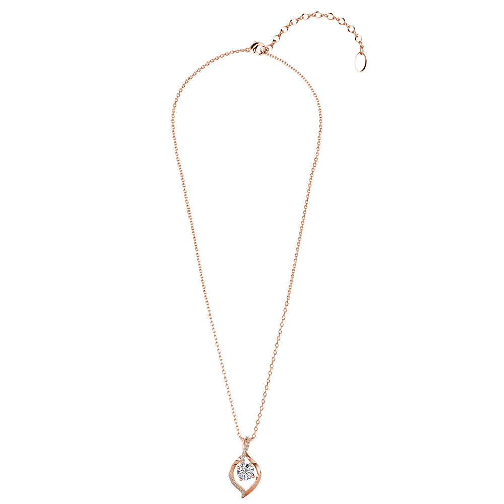 Sabrina 18k White Gold Plated Pendant Necklace with Swarovski Crystals