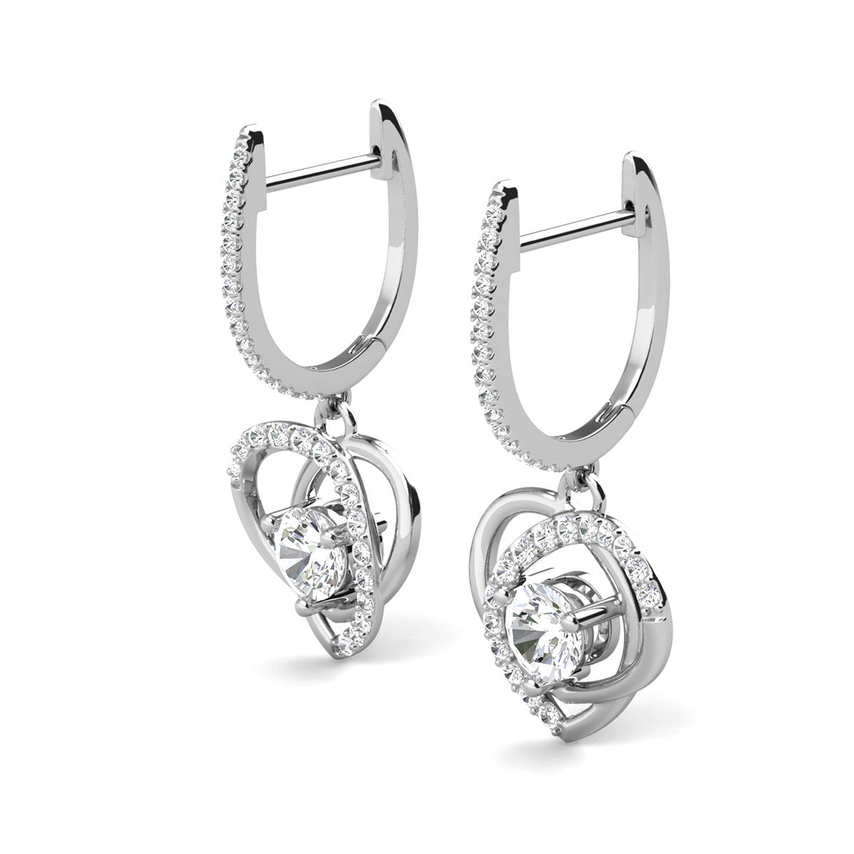 Moissanite by Cate & Chloe Naomi 18k Gold Plated 925 Sterling Silver Dangle Earrings 0.9tcw