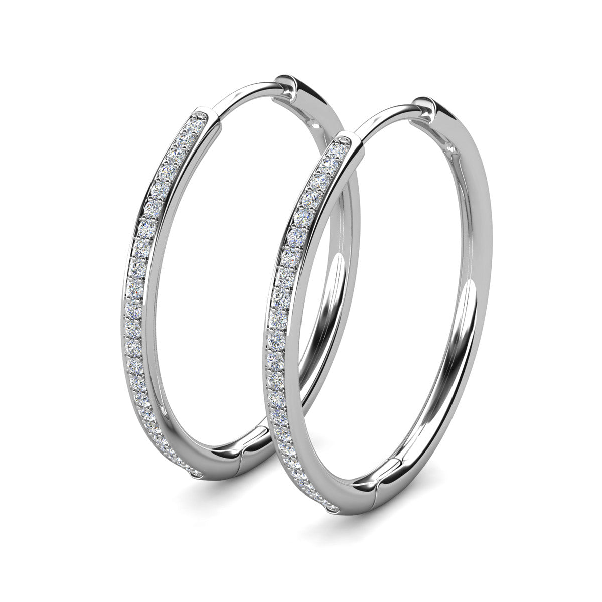 Moissanite by Cate & Chloe Delaney 18k White Gold Plated 25mm 925 Sterling Silver Stud Earrings 0.23tcw