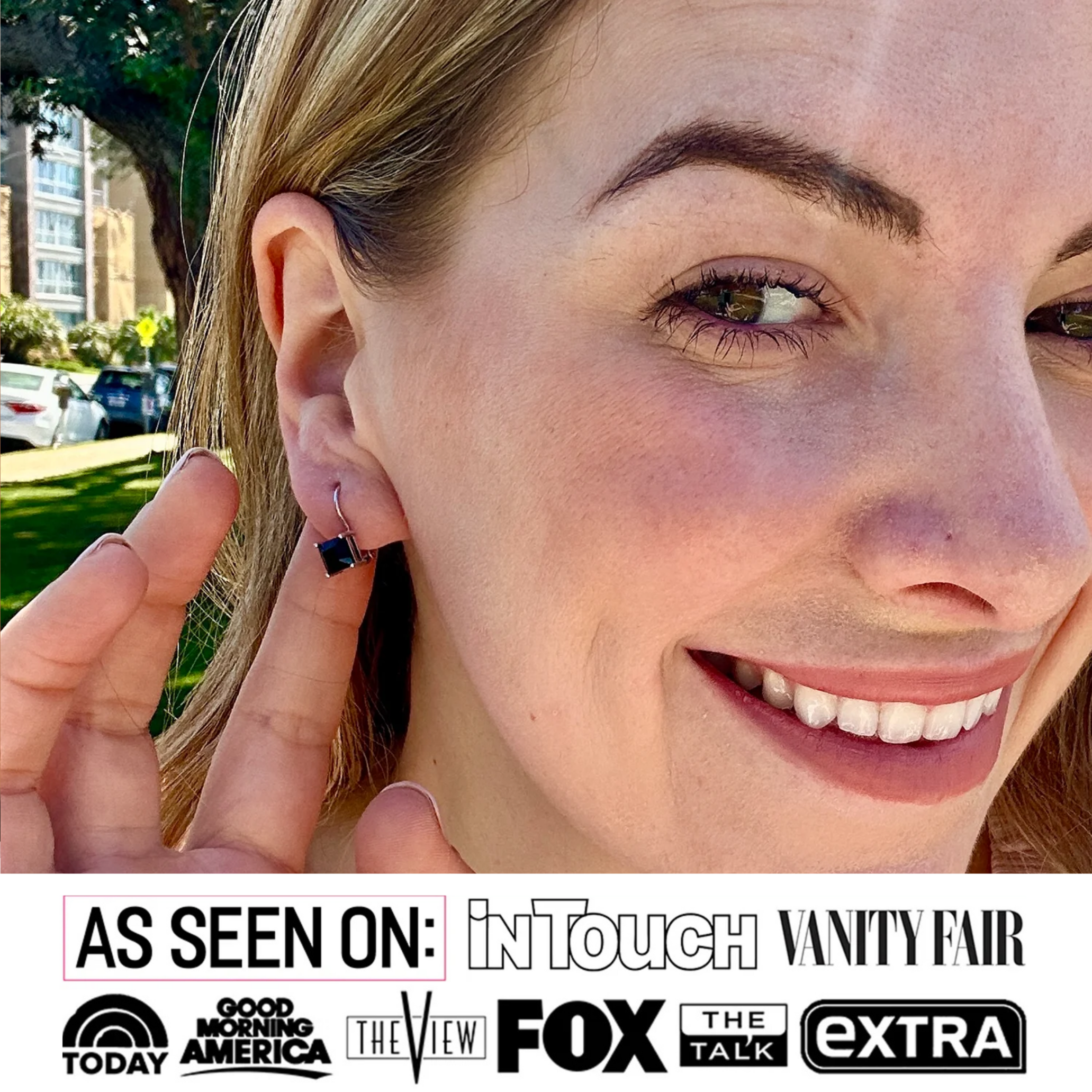 Samantha 18k White Gold Plated Drop Earrings with Black Swarovski Crystal