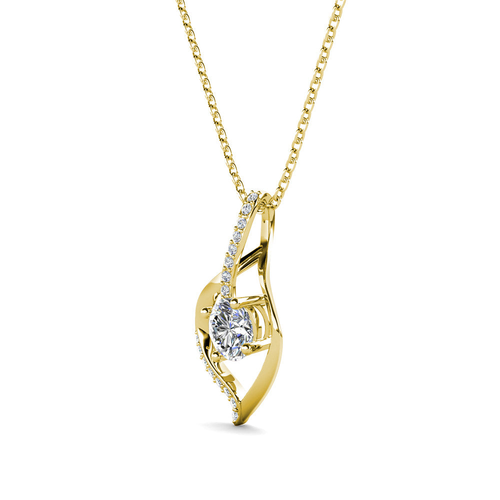 Sabrina 18k White Gold Plated Pendant Necklace with Swarovski Crystals