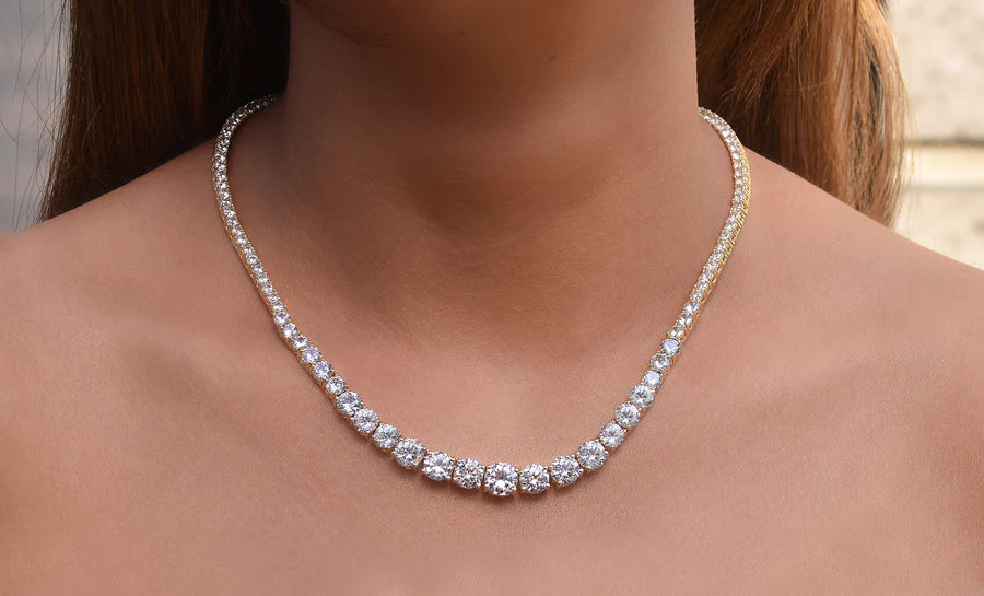 Whitney 18k White Gold Plated Necklace with Simulated Diamond Crystals