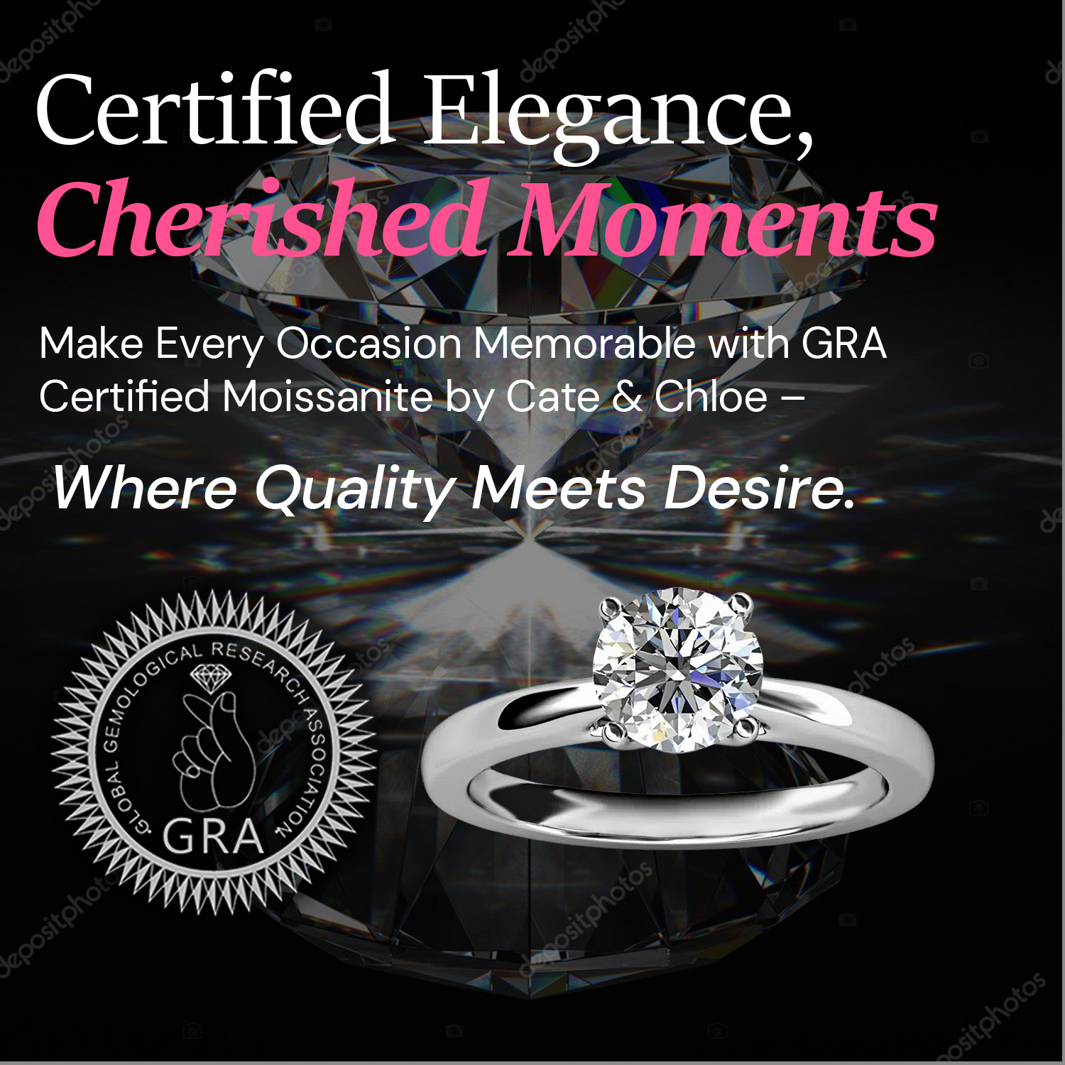 Moissanite by Cate & Chloe Abigail 1.0tcw Round Cut 925 Sterling Silver 18k White Gold Plated Engagement Ring