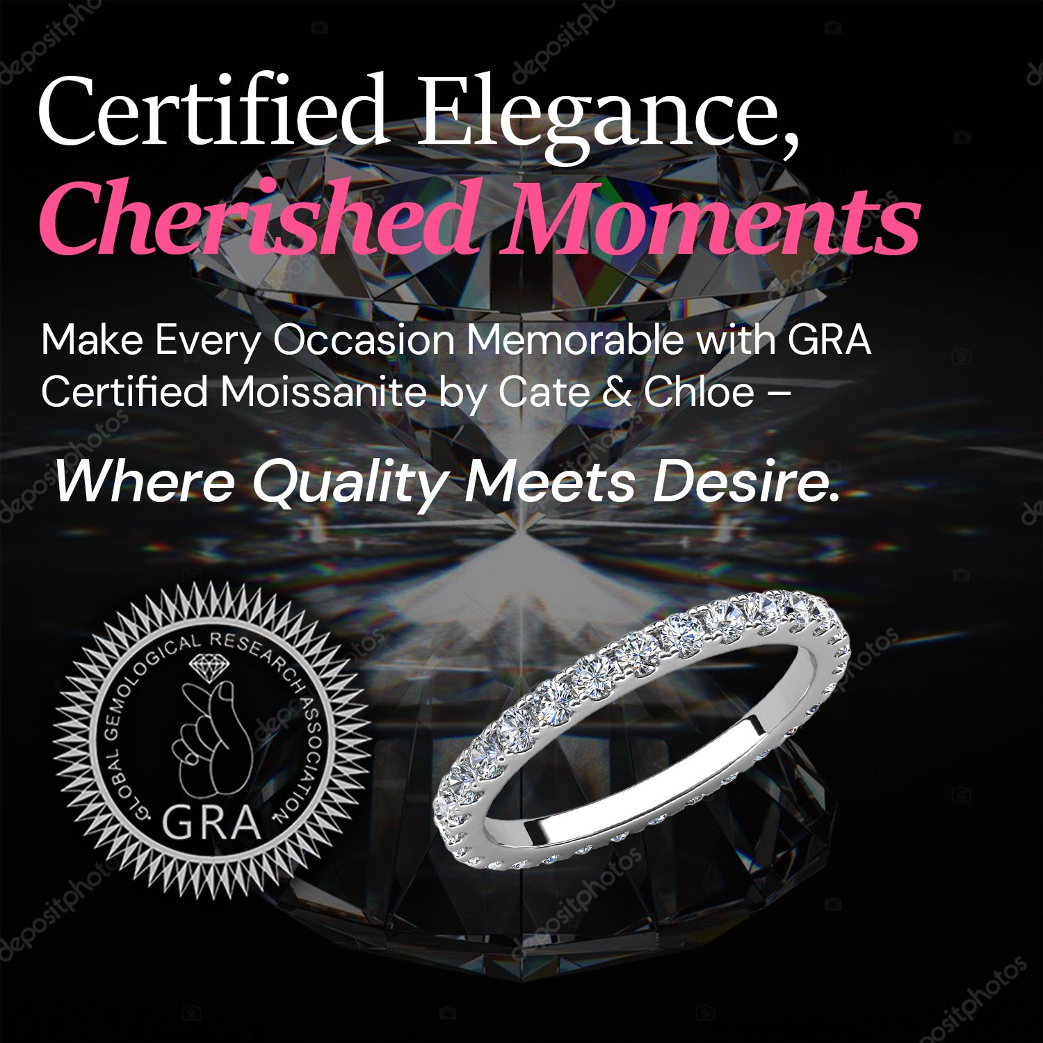 Moissanite by Cate & Chloe Sadie 0.9tcw Round Cut 925 Sterling Silver 18k White Gold Plated Wedding Band