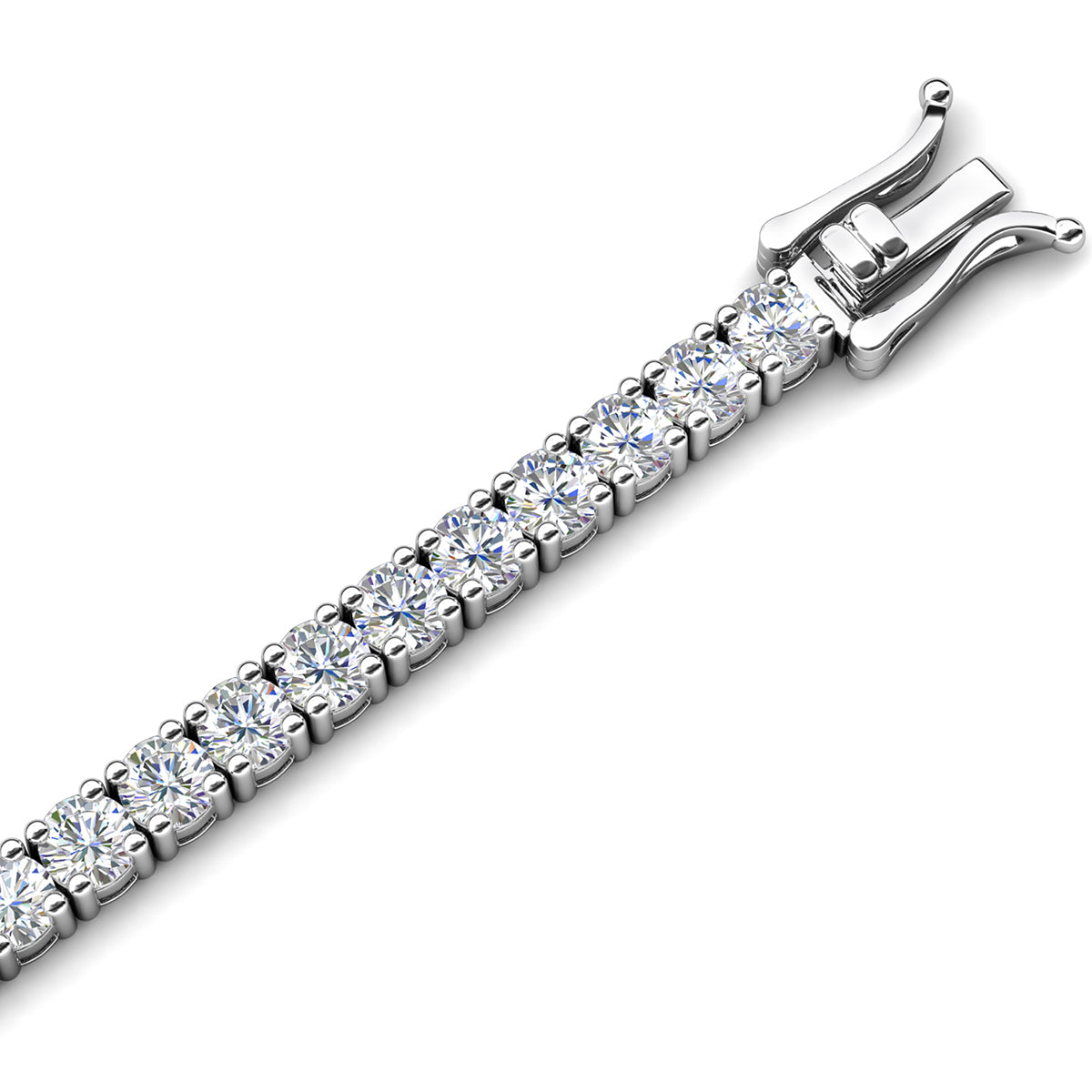 Kaylee 18k White Gold Plated Tennis Bracelet with Simulated Diamond Crystals