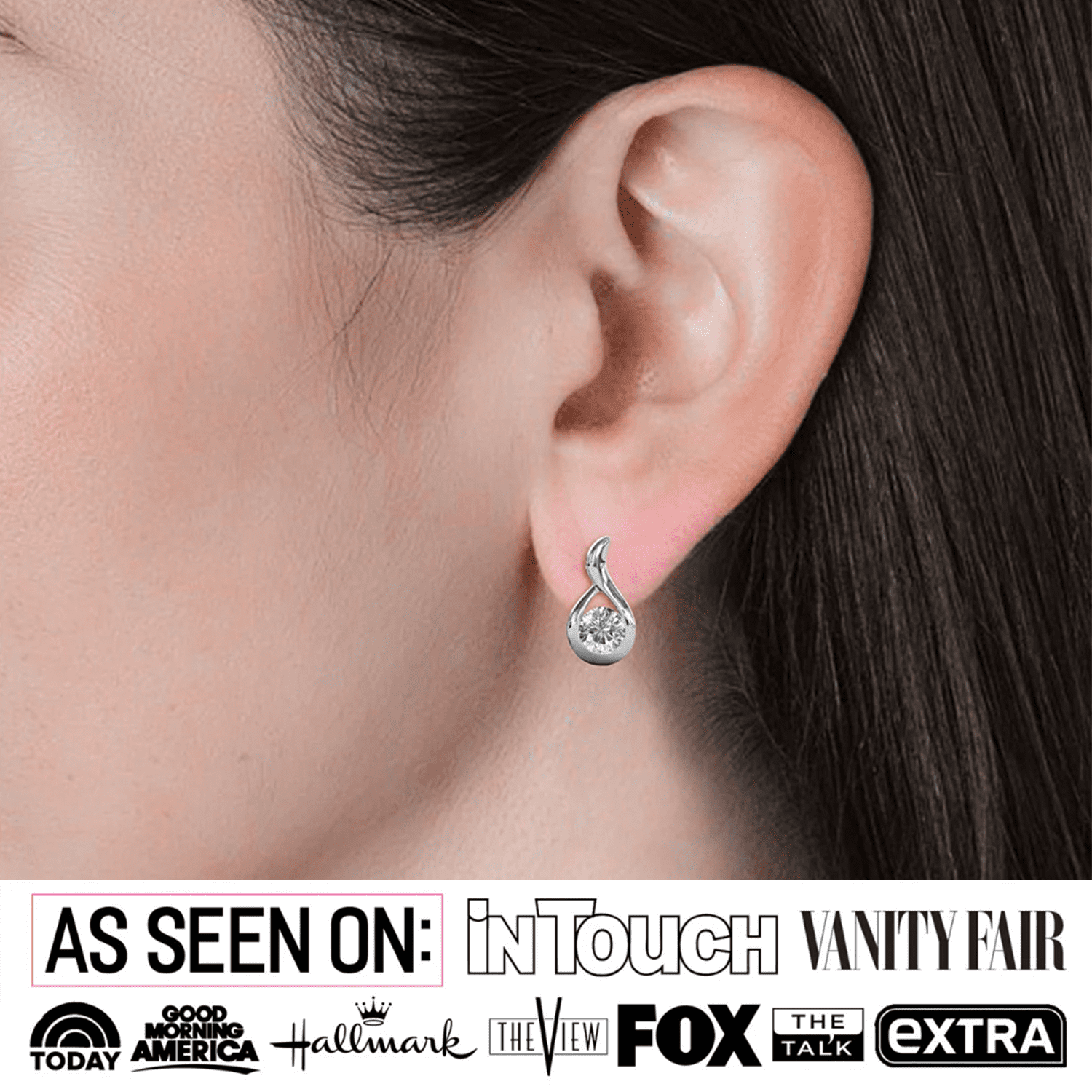 Parker 18k White Gold Plated Tear drop Stud Earrings with Swarovski Crystal