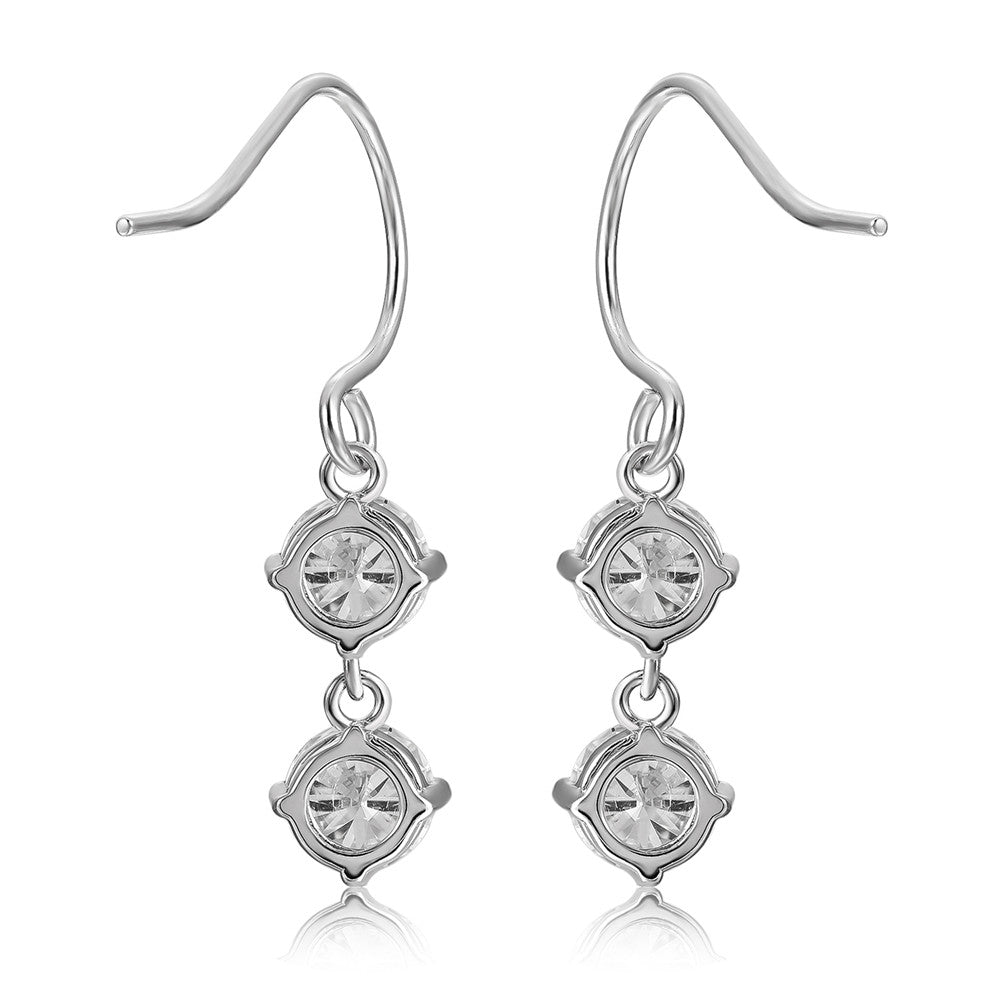Moissanite by Cate & Chloe Talia 18k Gold Plated 925 Sterling Silver Dangle Earrings 2.0tcw
