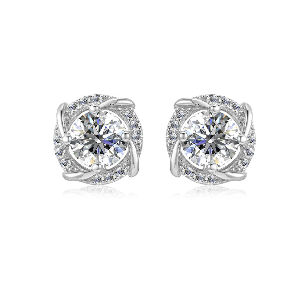 Moissanite by Cate & Chloe Jemma 18k Gold Plated 925 Sterling Silver Stud Earrings 1.12tcw