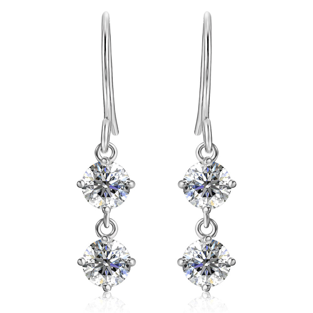Moissanite by Cate & Chloe Talia 18k Gold Plated 925 Sterling Silver Dangle Earrings 2.0tcw