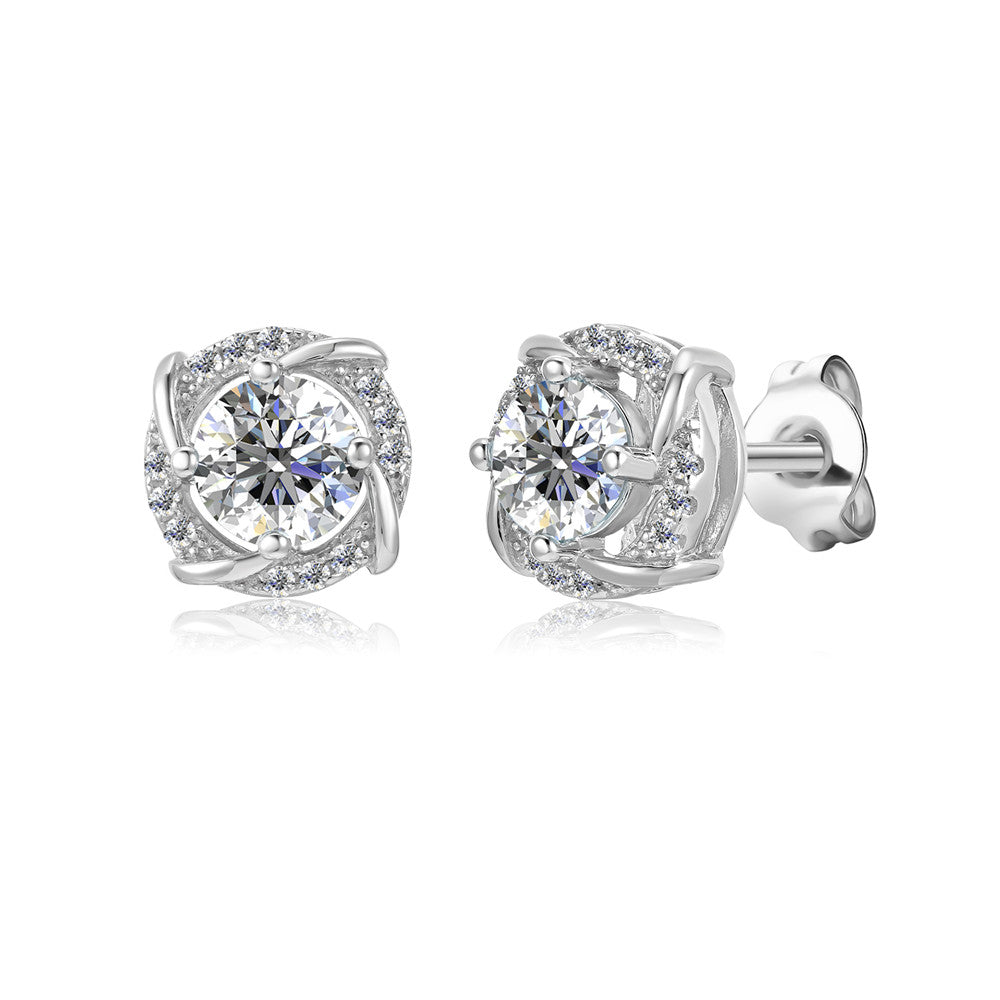 Moissanite by Cate & Chloe Jemma 18k Gold Plated 925 Sterling Silver Stud Earrings 1.12tcw