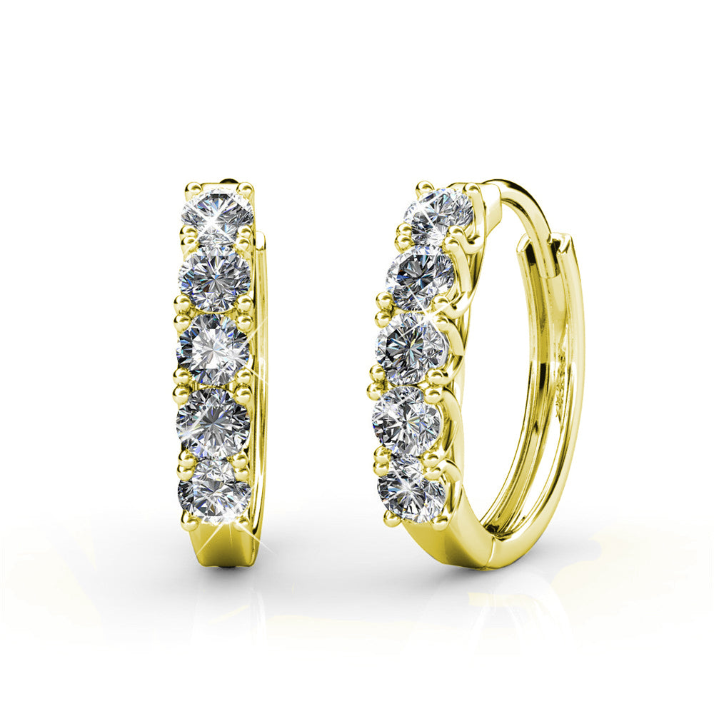 Bethany 18k White Gold Plated 15mm Hoop Crystal Earrings with Swarovski Crystals