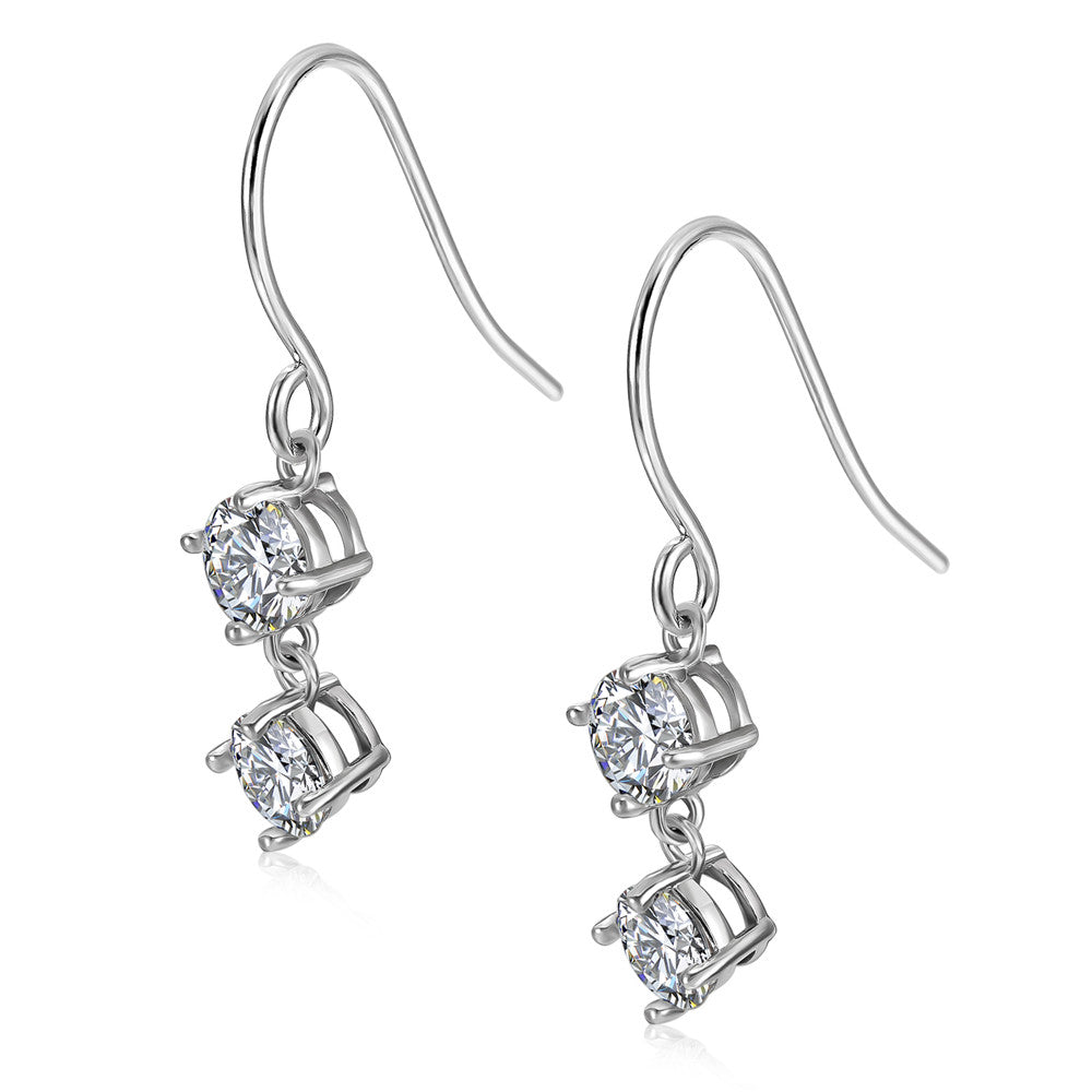 Moissanite by Cate & Chloe Talia 18k Gold Plated 925 Sterling Silver Dangle Earrings 2.0tcw