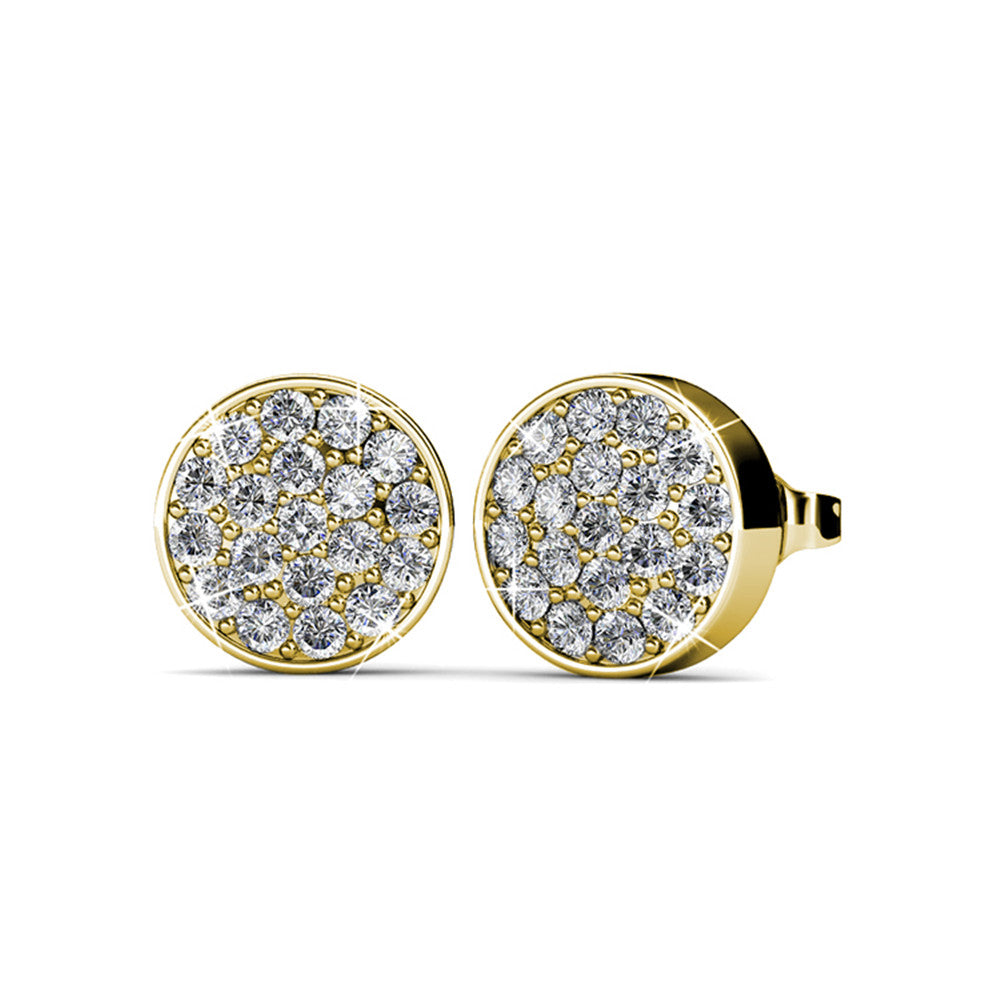 Nelly 18k White Gold Plated Pave Stud Earrings with Swarovski Crystals