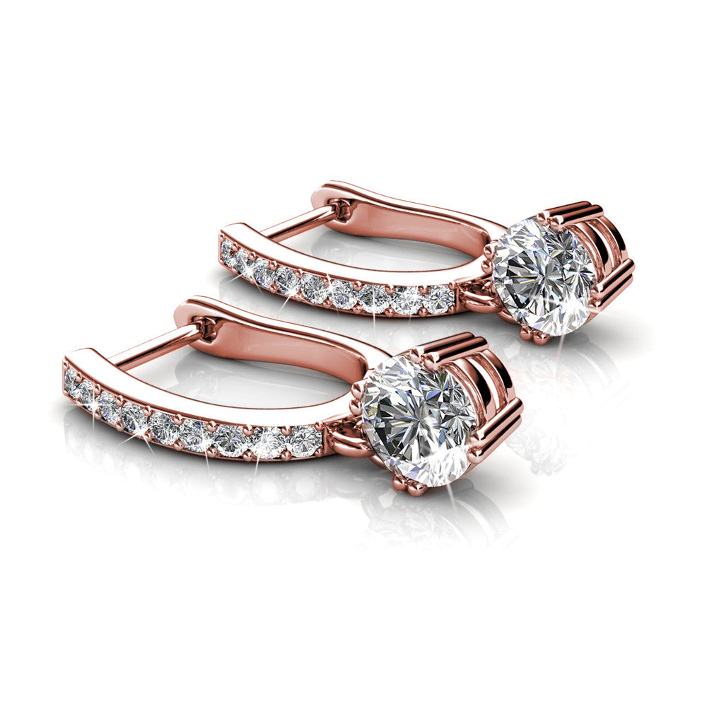 McKenzie 18k White Gold Plated Drop Dangle Earrings with Swarovski Crystals