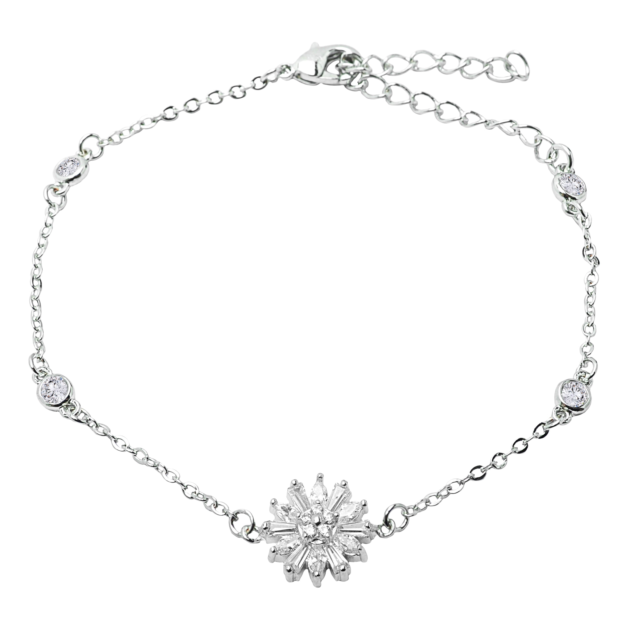 Astara 18k White Gold Plated Bracelet with Simulated Diamond Crystals
