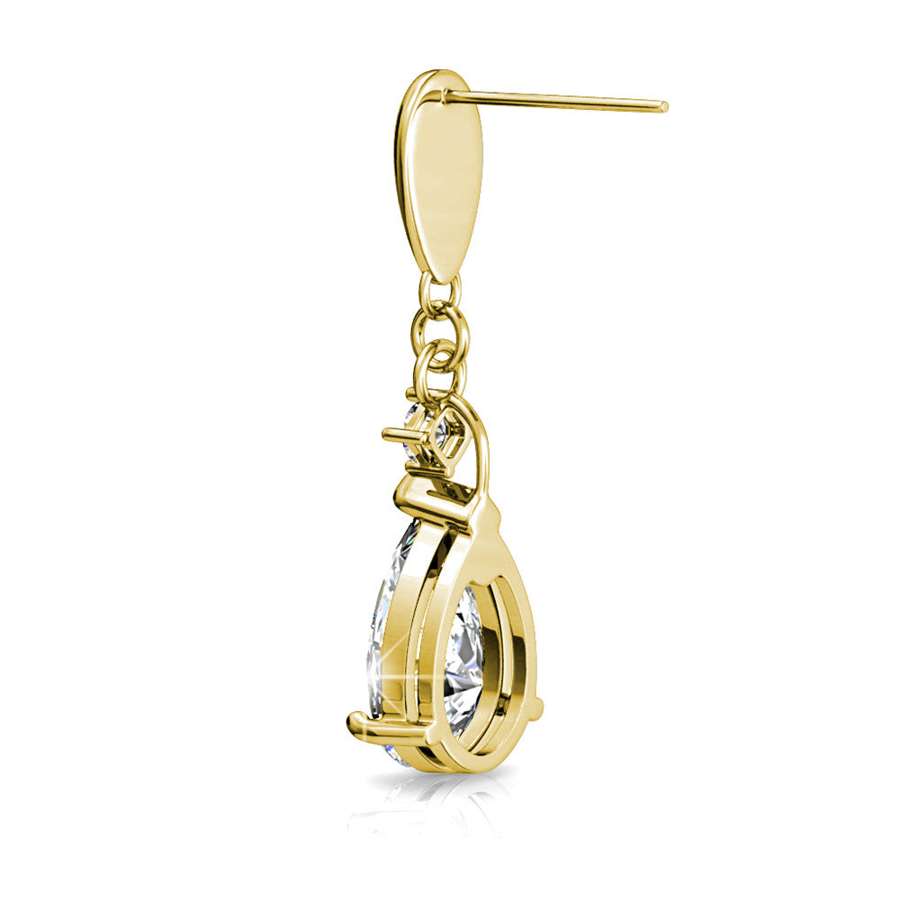 Zoey 18K White Gold Drop Earrings with Swarovski Crystals — Final Sale