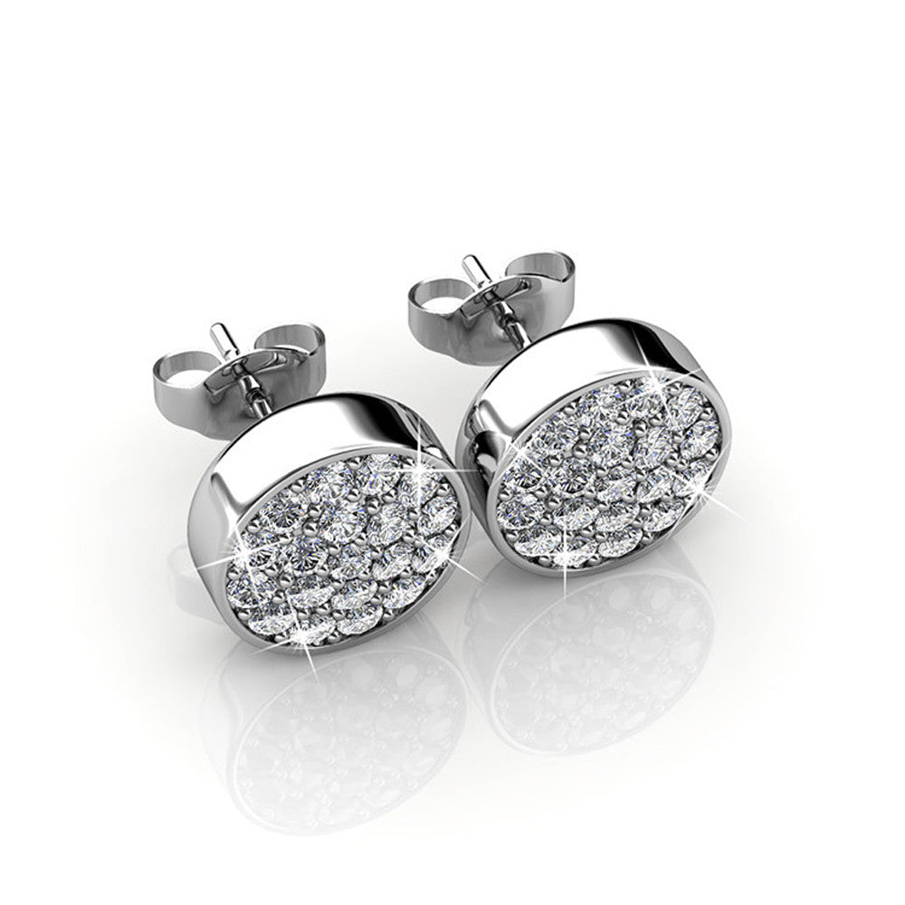 Nelly “Valor” 18k White Gold Swarovski Pave Studs - Cate & Chloe
 - 1