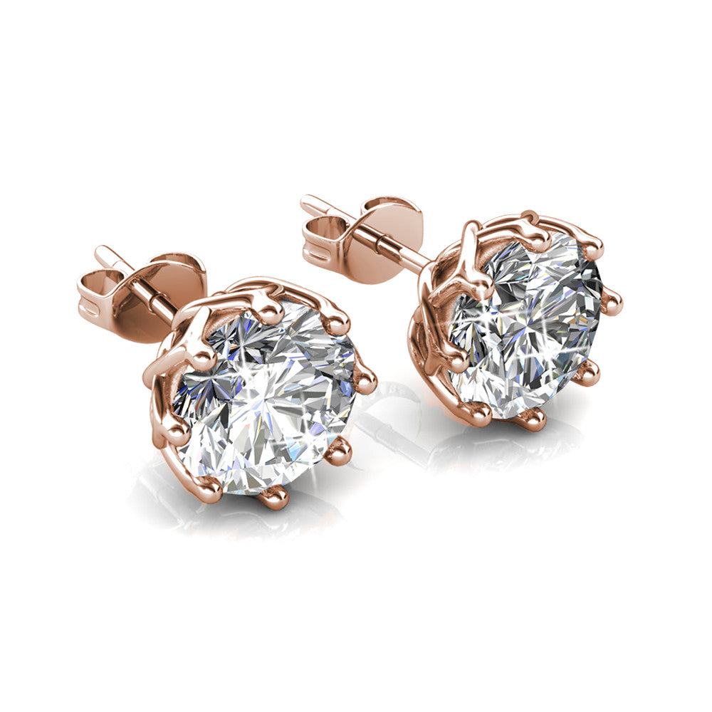 Eden 18k White Gold Plated Crystal Stud Earrings with Swarovski Crystal