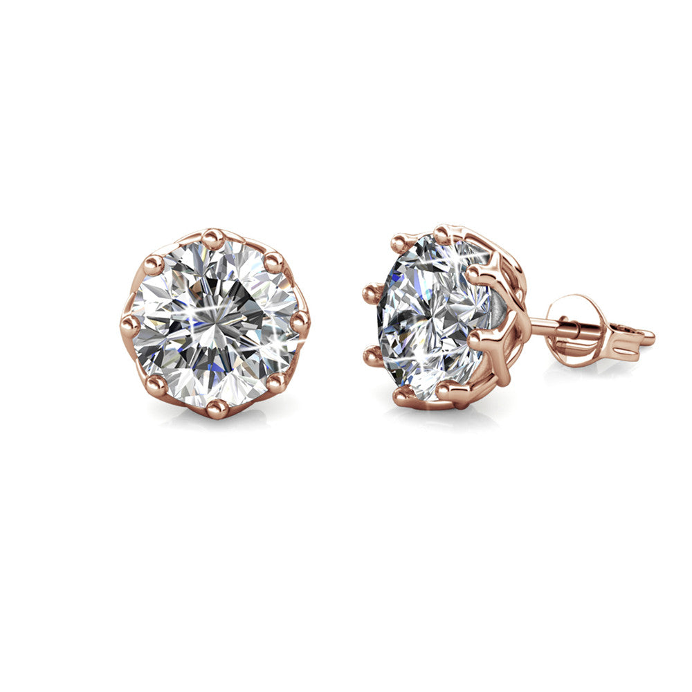 Eden 18k White Gold Plated Crystal Stud Earrings with Swarovski Crystal