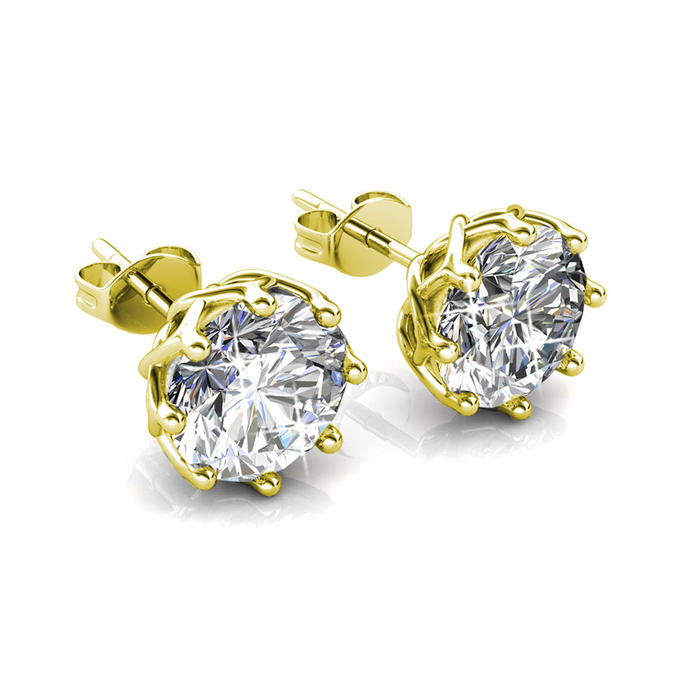 Eden 18k White Gold Plated Crystal Stud Earrings with Swarovski Crystal