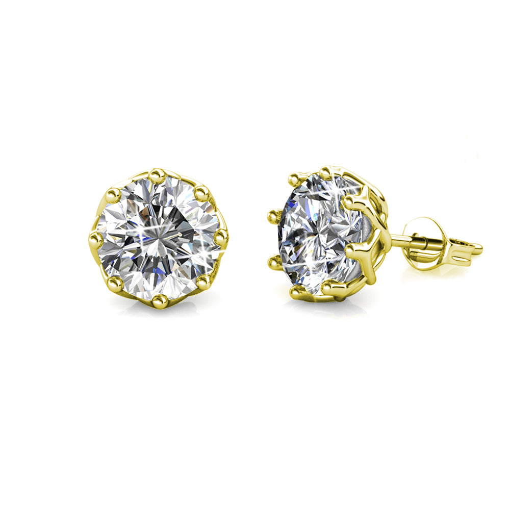 Eden 18k White Gold Plated Crystal Stud Earrings with Swarovski Crystal