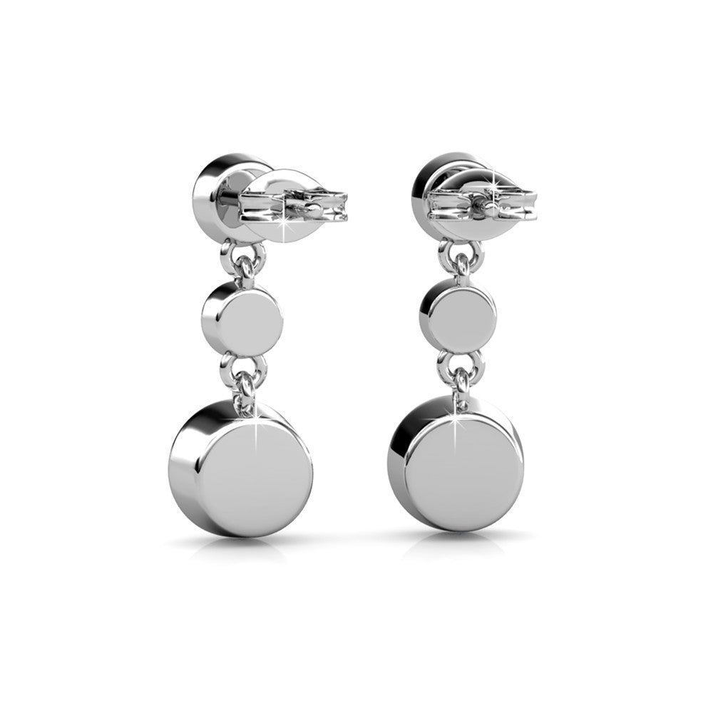 Bailey 18k White Gold Plated Dangle Stud Earrings with Swarovski Crystals