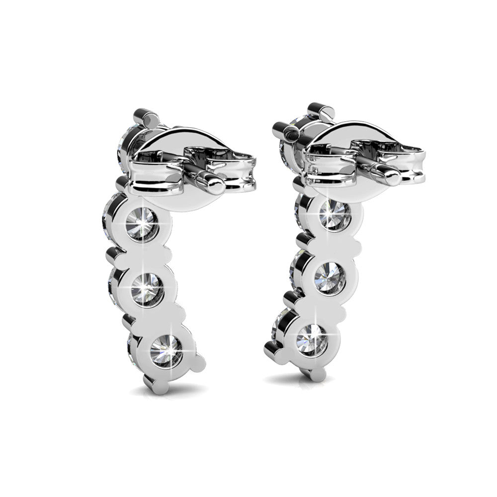 Aubree 18k White Gold Plated Drop Stud Earrings with Swarovski Crystals