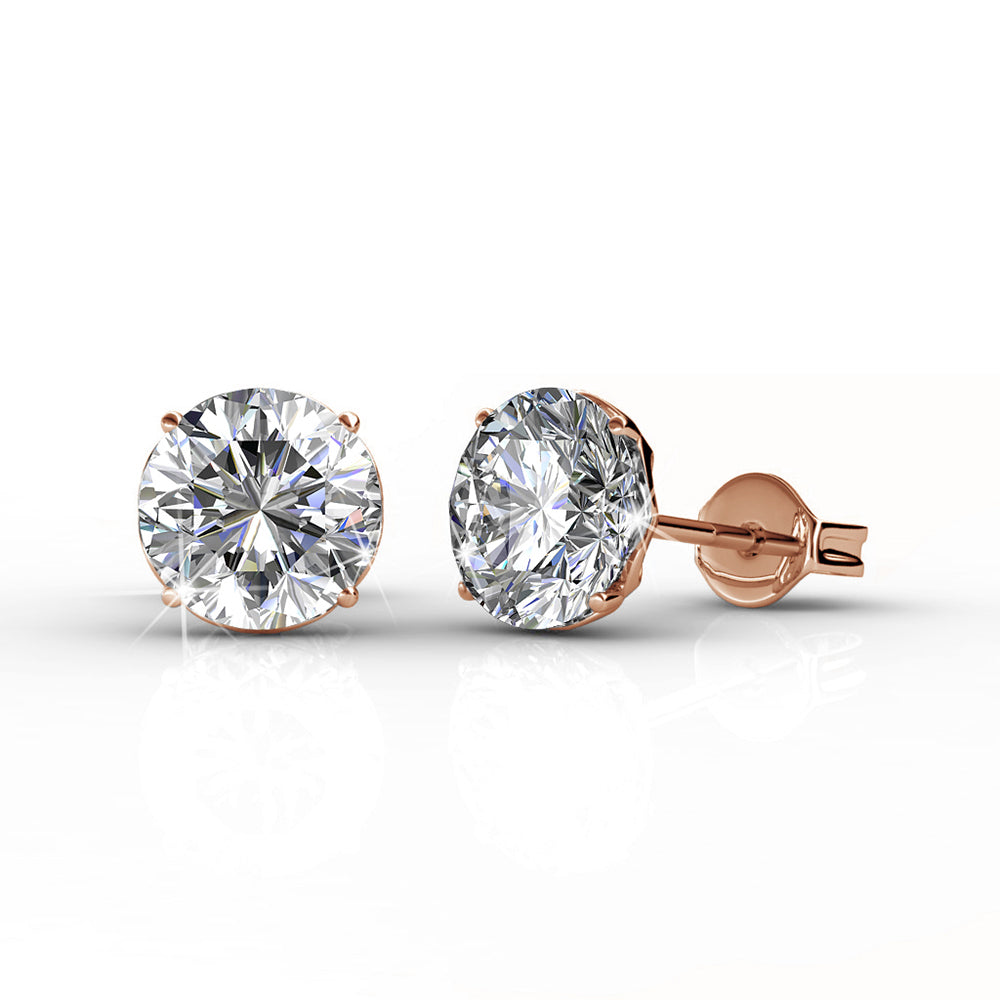Mallory 18k White Gold Plated Stud Earrings with  Swarovski Crystal