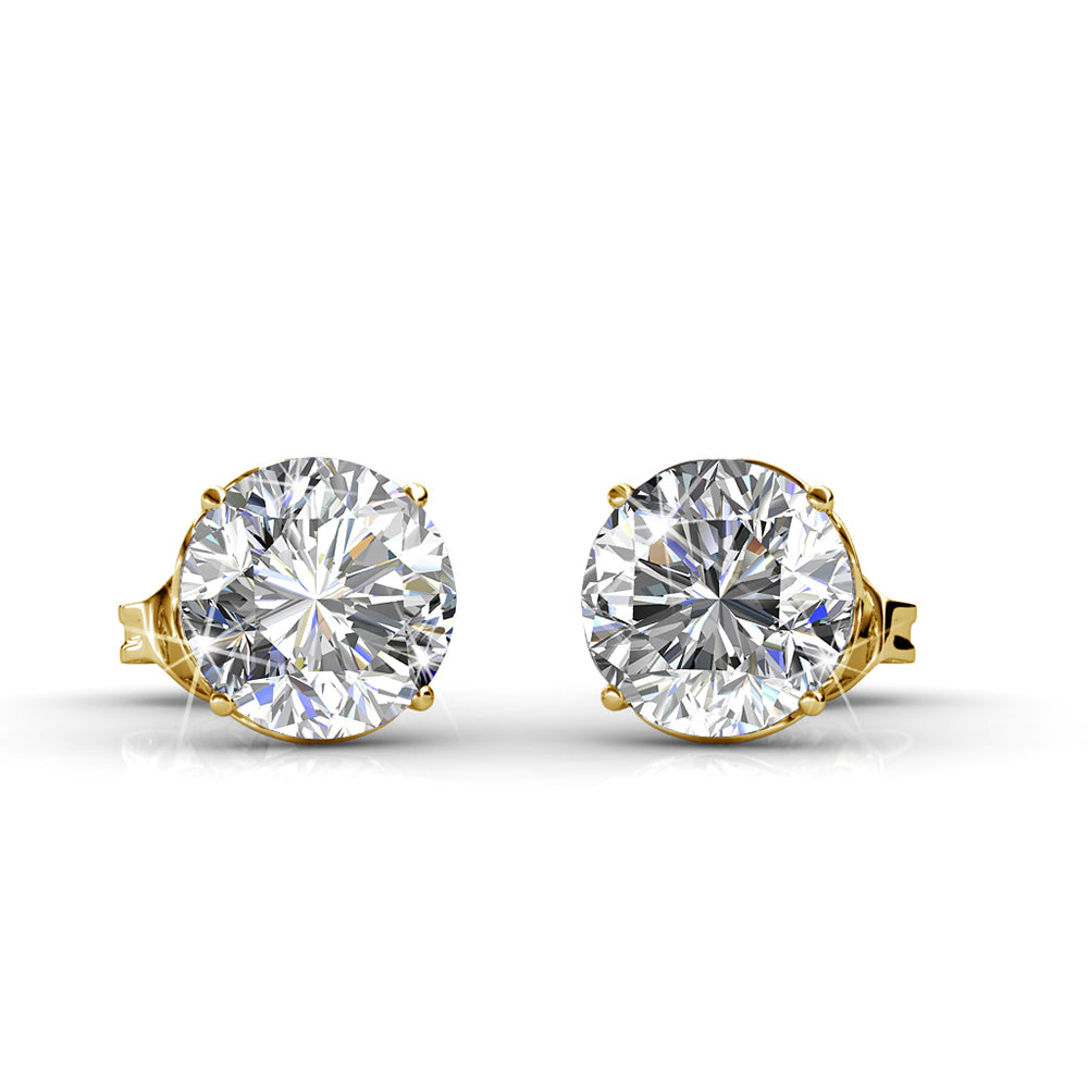 Mallory 18k White Gold Plated Stud Earrings with  Swarovski Crystal