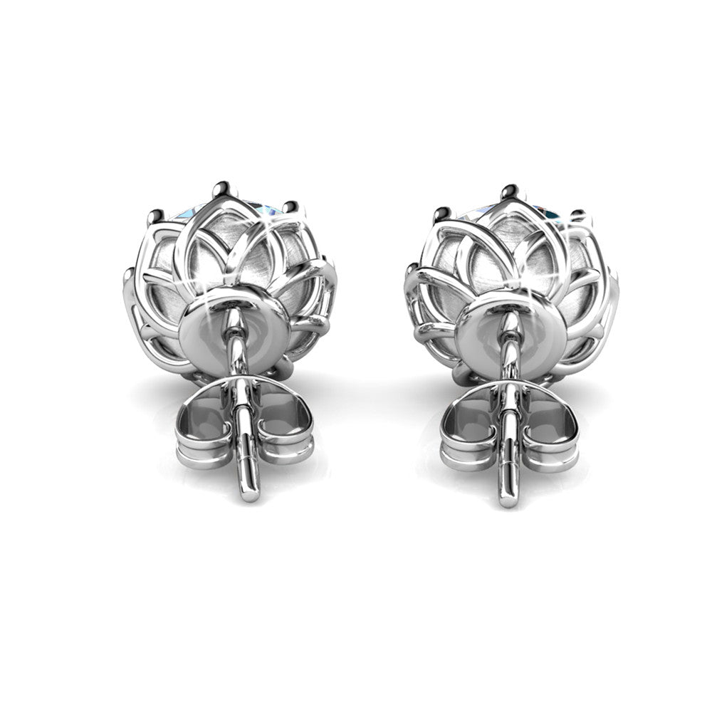 Eden 18k White Gold Plated Crystal Stud Earrings with Swarovski Crystal