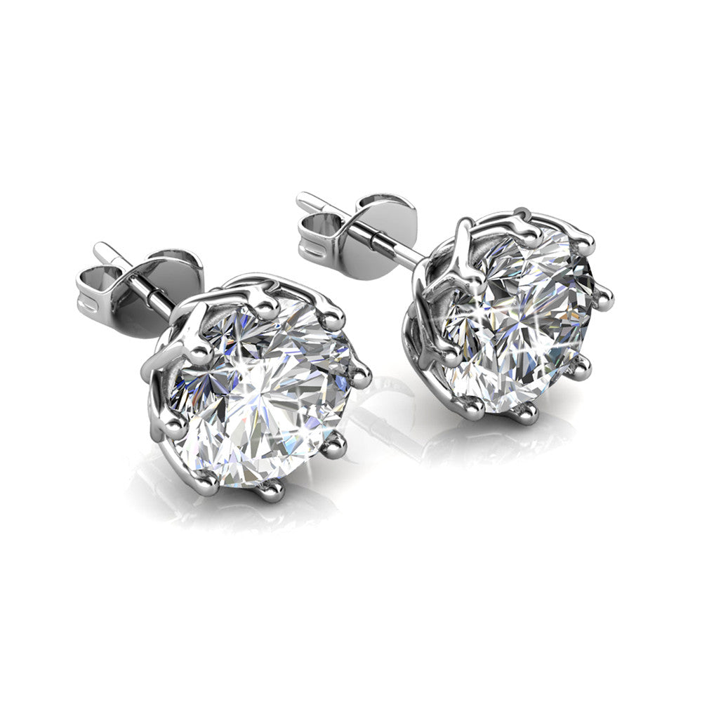 Eden 18k White Gold Plated Crystal Stud Earrings with Swarovski Crystal