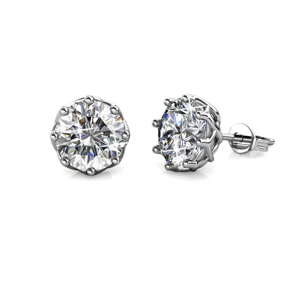 Eden 18k White Gold Plated Crystal Stud Earrings with Swarovski Crystal