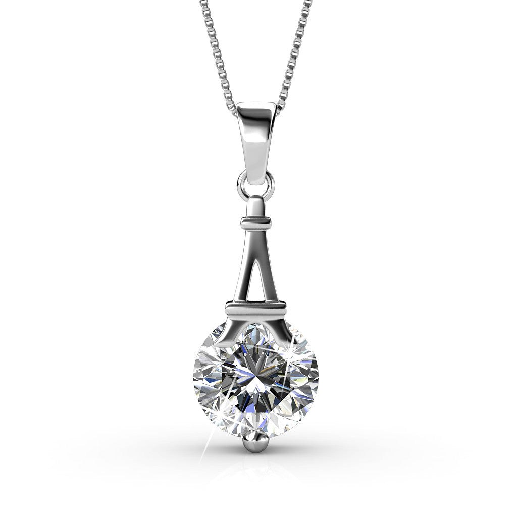 Isla "Ethereal" 18k White Gold Plated Swarovski Pendant - Cate & Chloe
 - 1