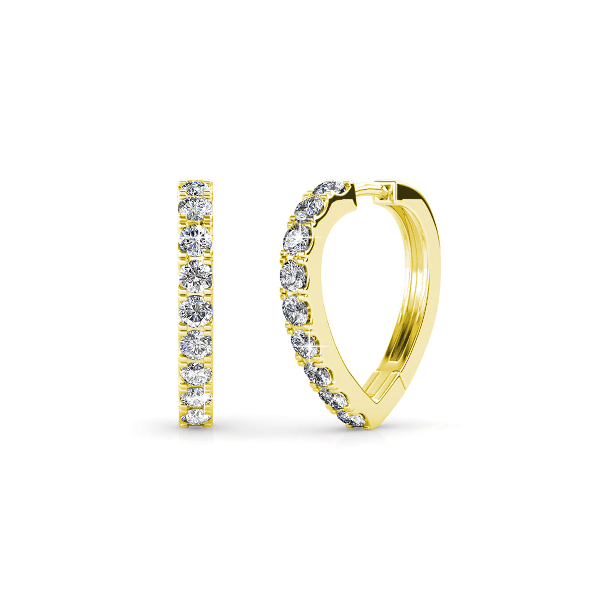 Waverly 18k White Gold Plated 16mm Hoop Earrings with Swarovski Crystals