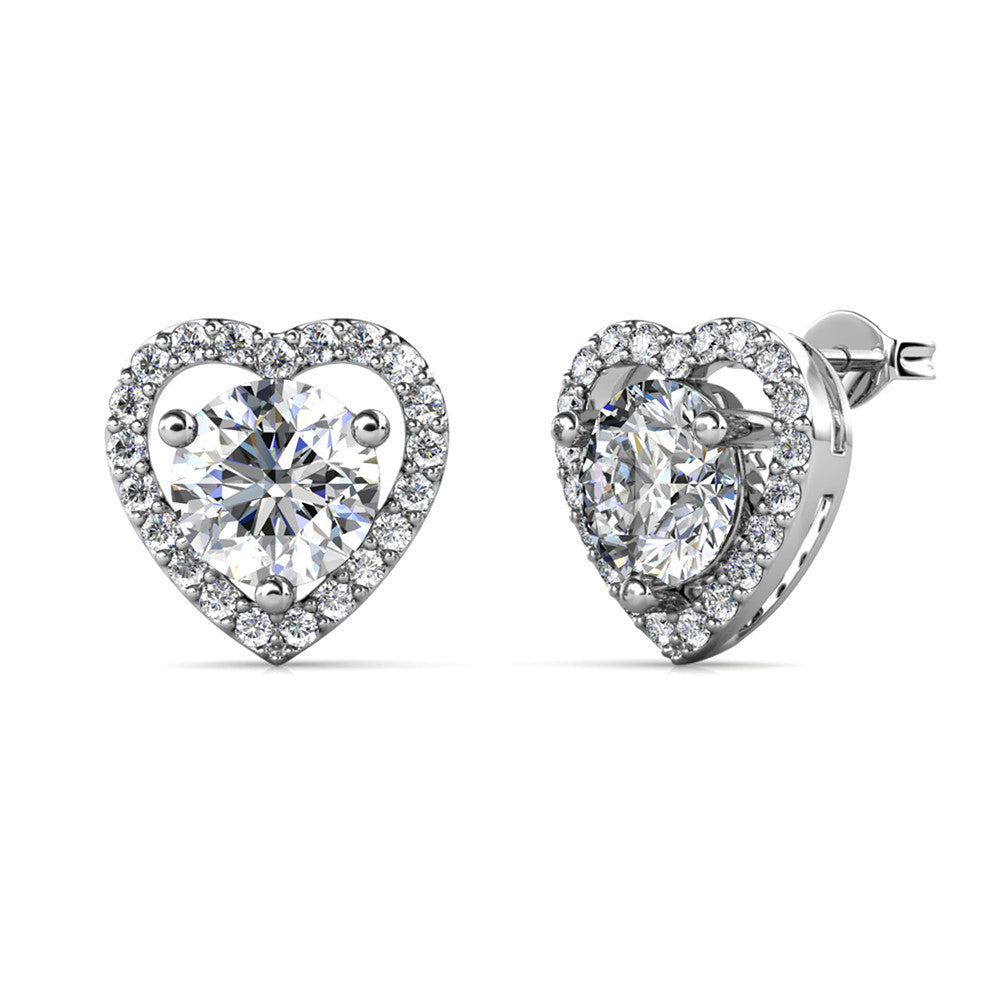 Moissanite by Cate & Chloe Briana 18k Gold Plated 925 Sterling Silver Stud Earrings 1.21tcw