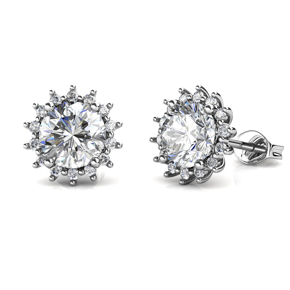 Moissanite by Cate & Chloe Starla 18k Gold Plated 925 Sterling Silver Stud Earrings 1.14tcw