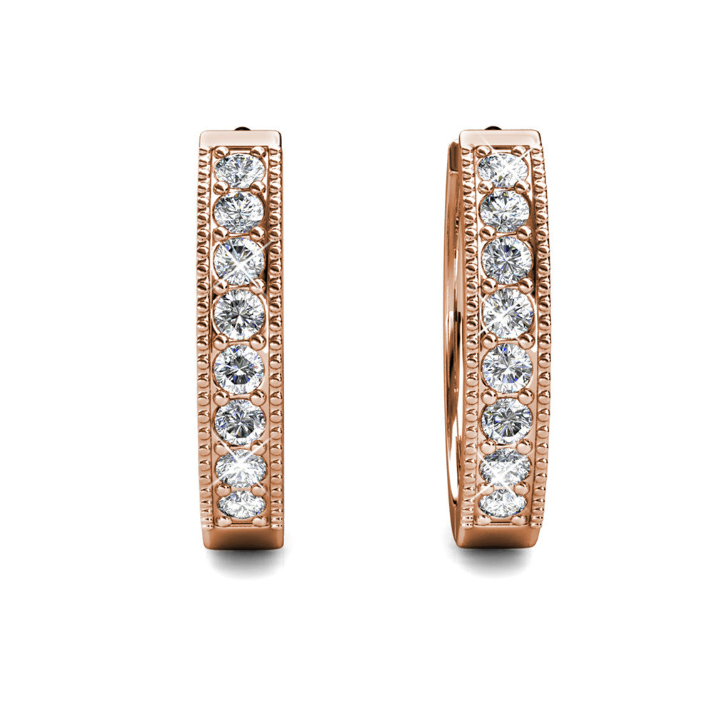Lydia 18k White Gold Plated 16mm Hoop Earrings with Swarovski Crystals
