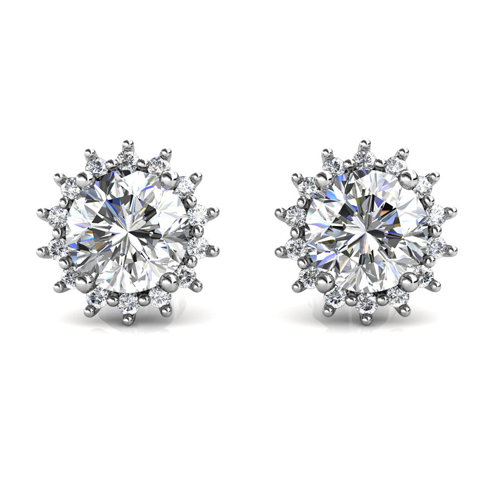 Moissanite by Cate & Chloe Starla 18k Gold Plated 925 Sterling Silver Stud Earrings 1.14tcw