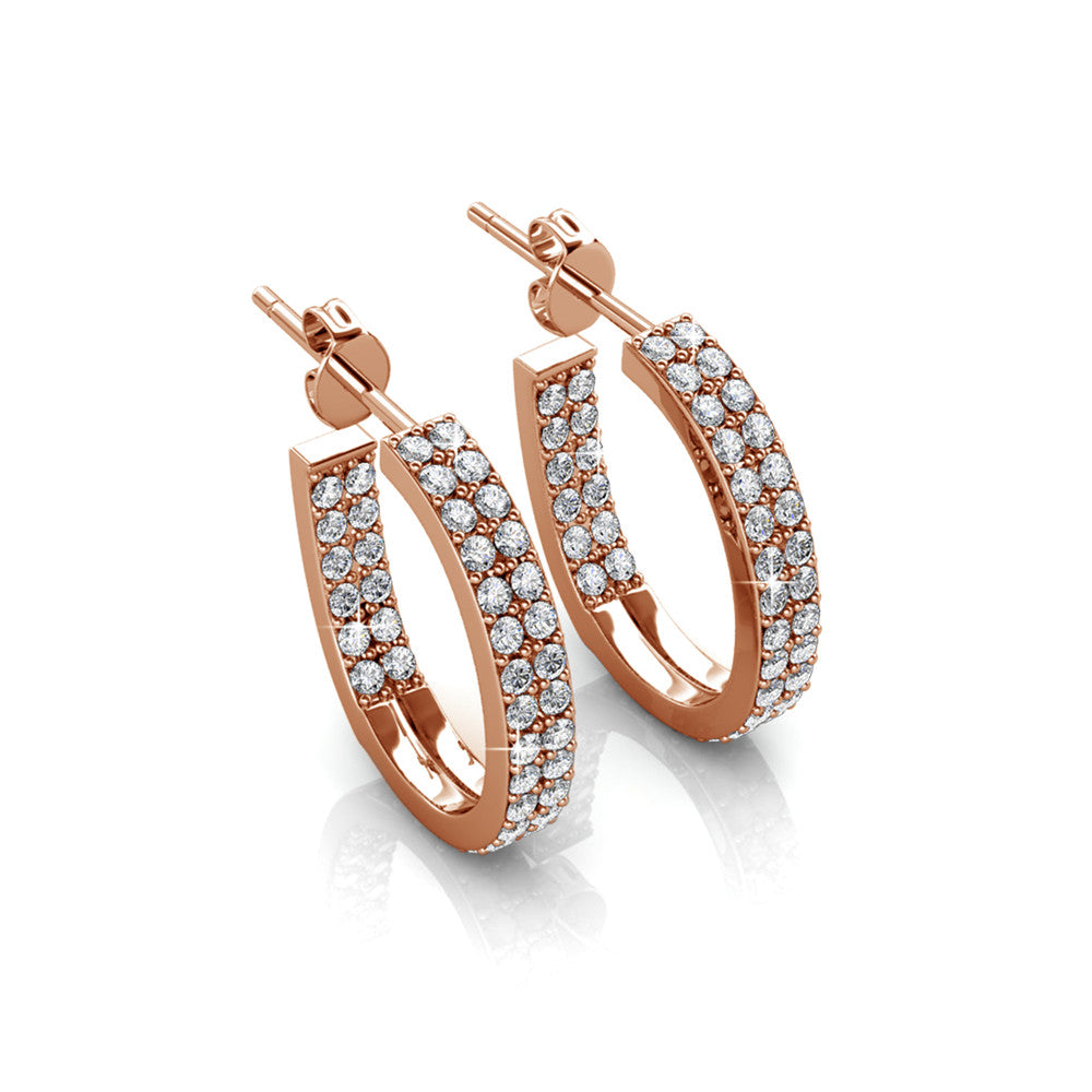 Grace 18k White Gold Plated 19mm Hoop Earrings with Swarovski Crystals