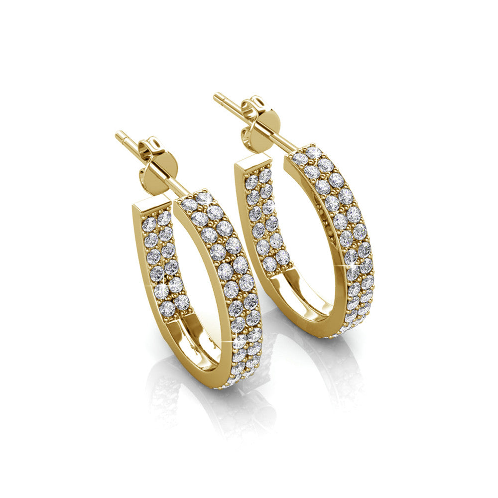 Grace 18k White Gold Plated 19mm Hoop Earrings with Swarovski Crystals