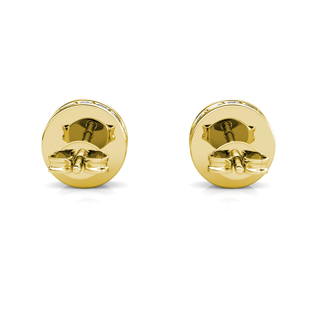 Mae 18k White Gold Plated Stud Earrings with Round Cut Swarovski Crystals