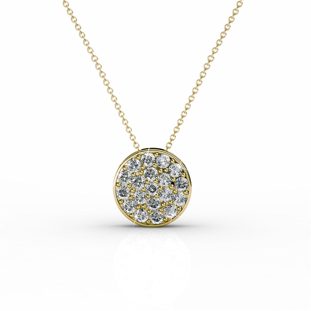 Nelly 18k White Gold Plated Pave Pendant Necklace with Swarovski Crystals