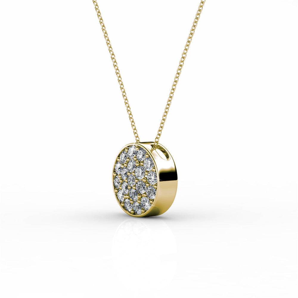 Nelly 18k White Gold Plated Pave Pendant Necklace with Swarovski Crystals
