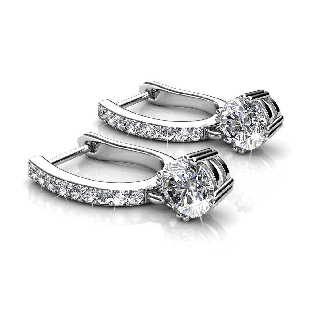 McKenzie "Charming" 18k White Gold Plated Swarovski Earrings - Cate & Chloe
 - 3