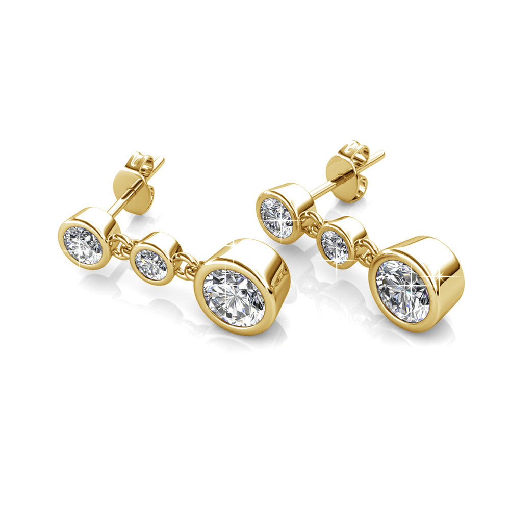 Bailey 18k White Gold Plated Dangle Stud Earrings with Swarovski Crystals