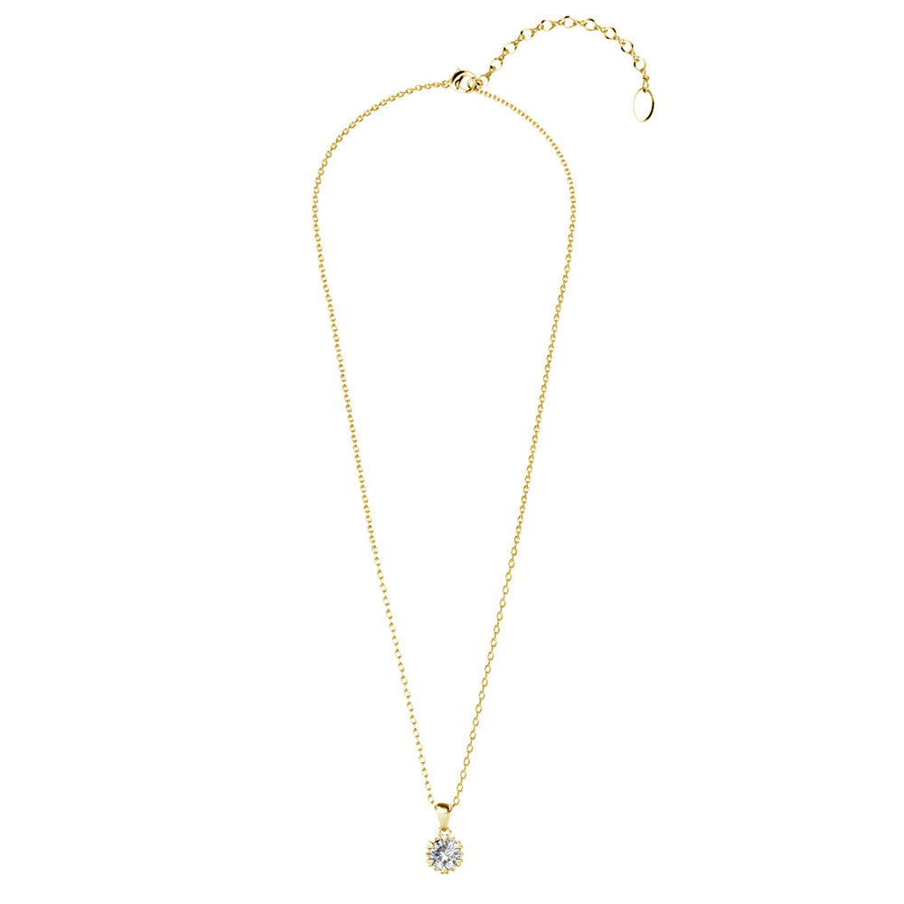Maggie 18k White Gold Plated Pendant Necklace with Round Cut Solitaire Swarovski Crystal