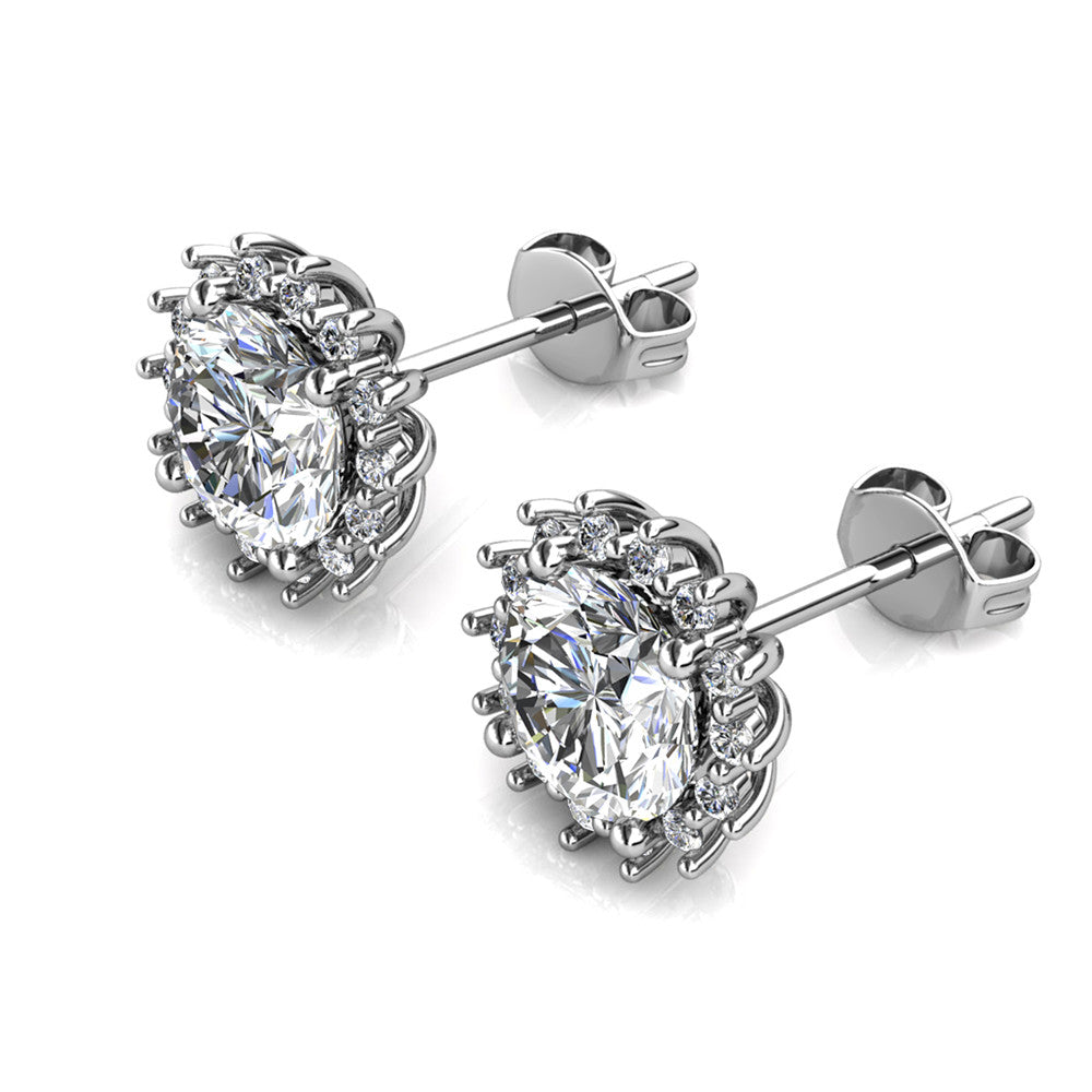 Moissanite by Cate & Chloe Starla 18k Gold Plated 925 Sterling Silver Stud Earrings 1.14tcw