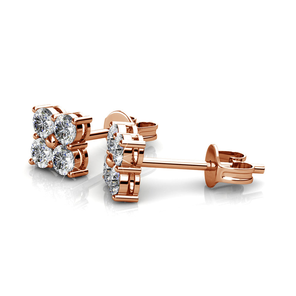 Rae 18k White Gold Stud Earrings with Swarovski Crystals